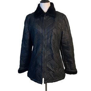 Vintage Black Shearling Coat